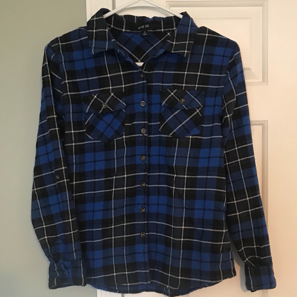 Active USA flannel top💙